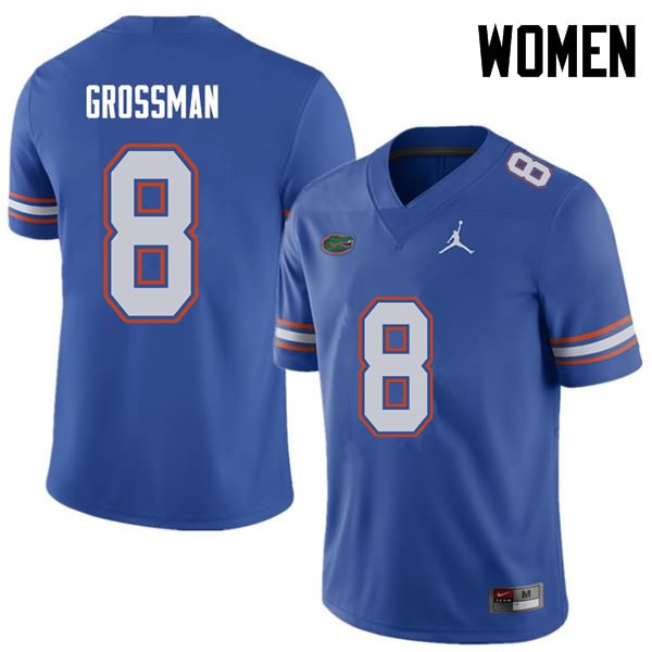 NCAA Florida Gators Rex Grossman Women's #8 Jordan Brand Royal Stitched Authentic College Football Jersey BYH5264UM